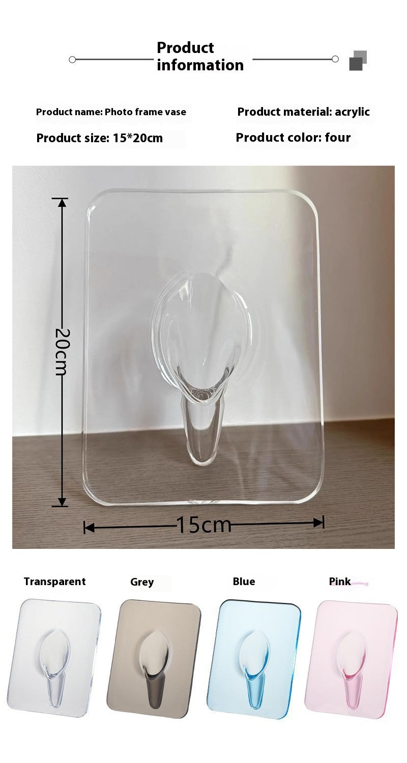 Transparent Acrylic Vase Flower Container Home Homestay Hotel Photo Frame Decoration