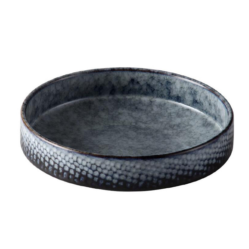 Ceramic Deep Plates Embossed Retro Round Bowl Bowl