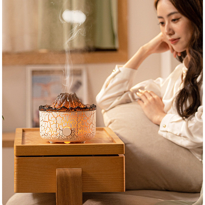 New Creative Volcano Humidifier Aromatherapy Machine Spray Jellyfish Air Flame Humidifier Diffuser