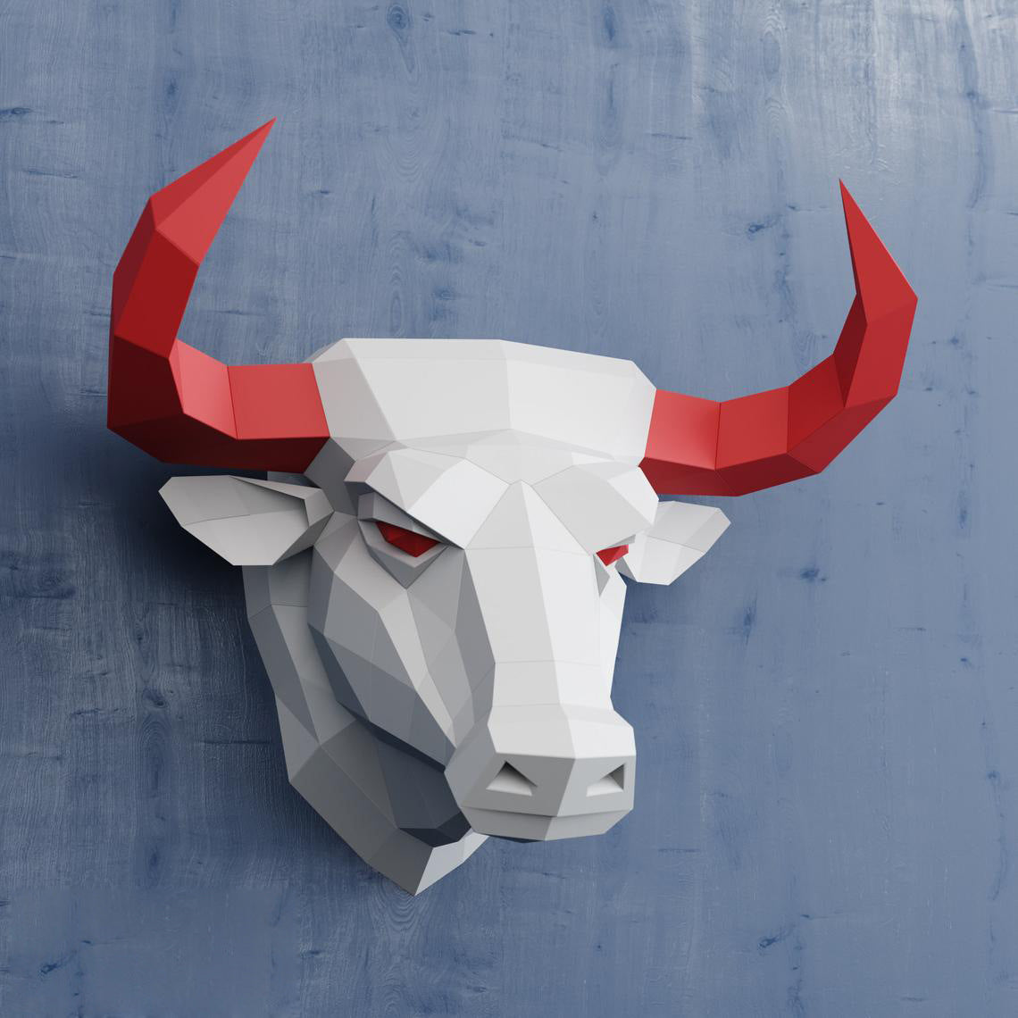 3D Bull Head Wall Hanging Paper Model Toys